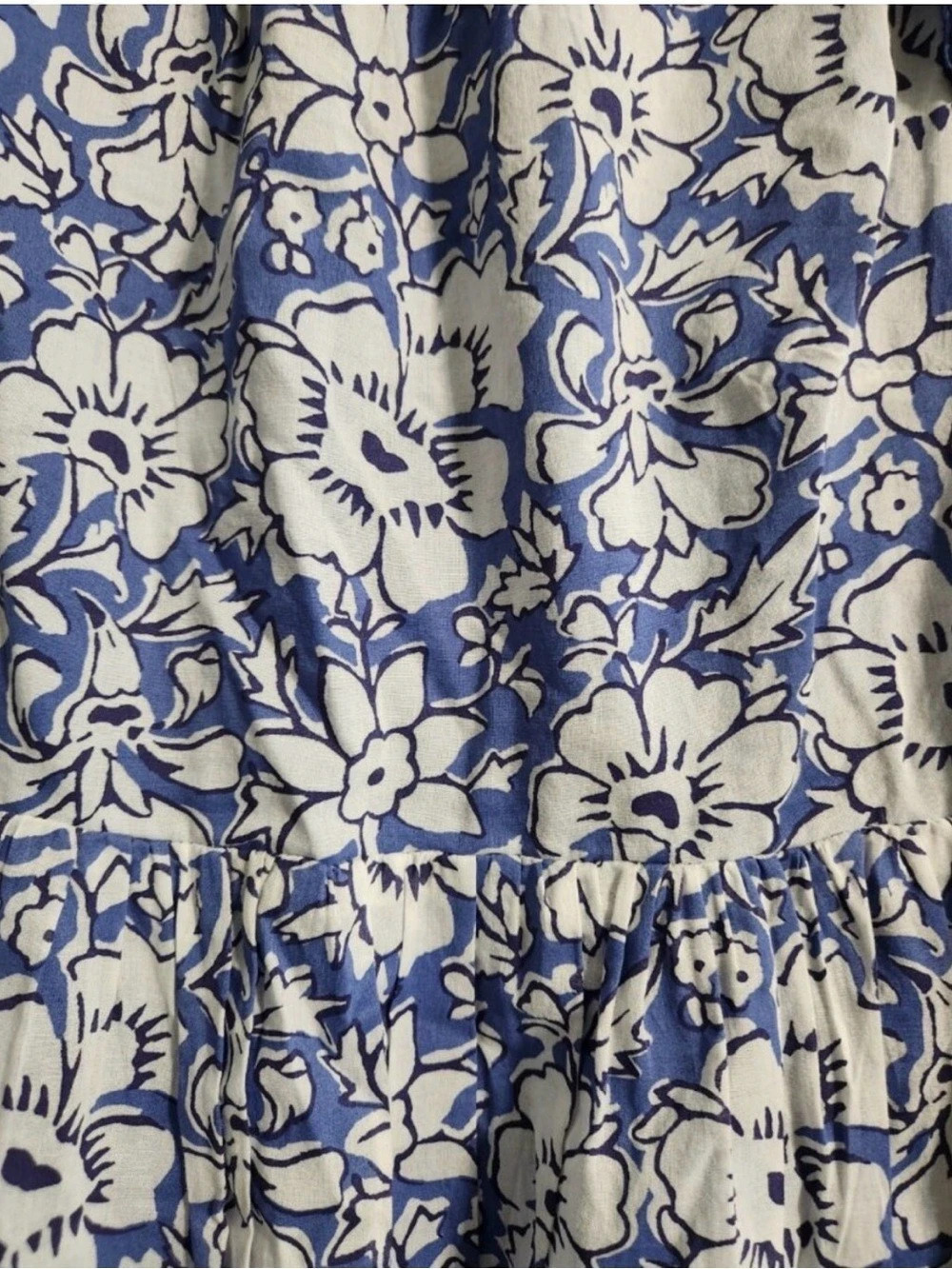 J.Crew Ruffle Tiered Floral Mini Dress Blue & White - size 2 - Picture 6 of 6